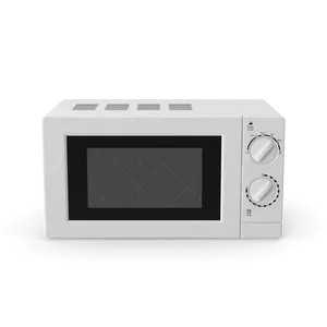 Modern microwave ovens on kitchen counters